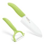 Kyocera FK140CP10NGR SANTOKU KNIFE & PEELER Rinkinys, peilis (14 cm ašmenys) ir skustukas, Žalia - Image 2